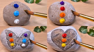 Simple Landscape Easy to Paint |Stone painting |Relaxing Acrylic Painting For Beginners