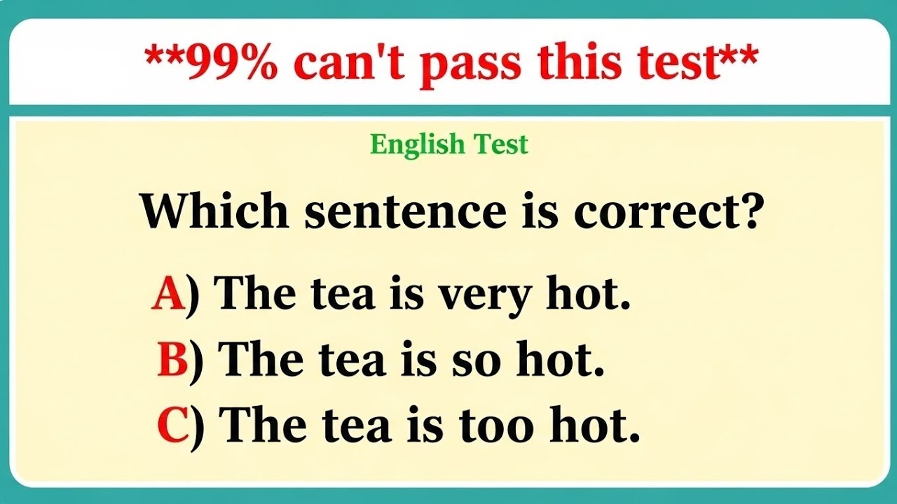 Only 1% Choose the Correct Sentence! 😨 | English Grammar Test