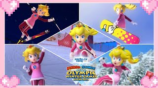 🌸 Mario \& Sonic at the Sochi 2014 Olympic Winter Games - All Olympic Events (Peach Gameplay) 🌸