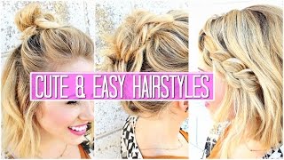 3 Easy Hairstyles for SHORT / Medium Hair Tutorial | Cute Girls Hairstyles & Buns