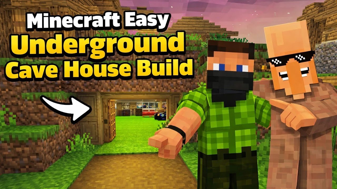 👉 Minecraft Underground Cave House | Easy Build 