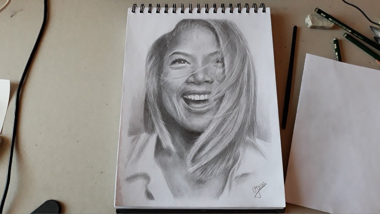 Queen Latifah | Pencil Drawing - YouTube