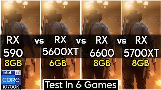 RX 590 vs RX 5600 XT vs RX 6600 vs RX 5700 XT - How Big Difference - I7 10700K