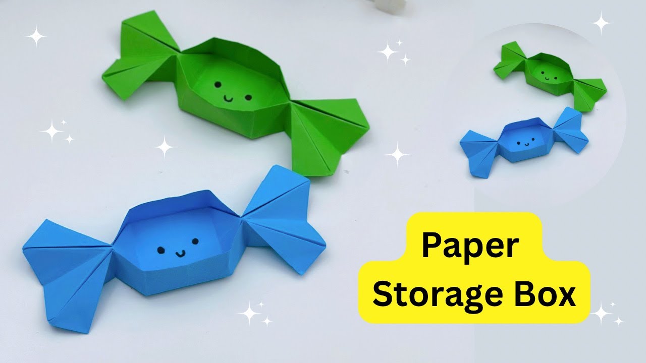 Storage Box Craft Paper Cute DIY MINI PAPER STORAGE BOX / Paper Crafts For School / Paper Craft ...