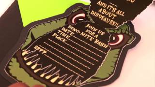 Dinosaur T-rex Birthday invitations from Crack of Dawn Crafts