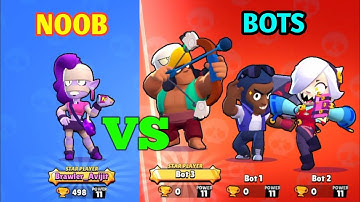 1 noob vs 3 bots | 1 vs 3 in brawl stars | noob vs bots with EMZ.