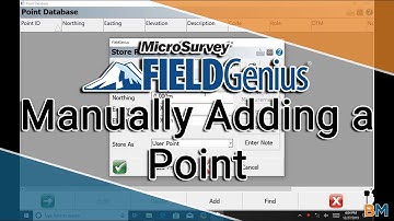MicroSurvey FieldGenius How To: Adding a Point Manually to the Point List | Bench Mark