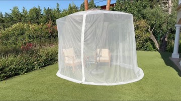 White Umbrella Mosquito Net Insect House Screen Netting for Patio, Porch & Garden Terrace