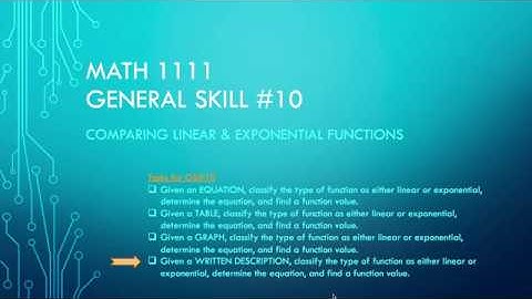 Linear Vs Exponential Contexts (LVE4of4)