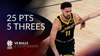 Klay Thompson 25 pts 5 threes vs Bulls 23/24 season