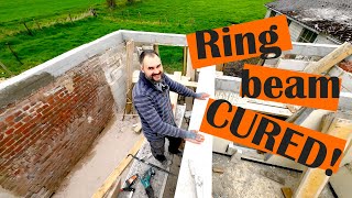 Revealing our self-poured CONCRETE ring beam [ Turning an OLD SHED into a cozy TINY HOUSE ]