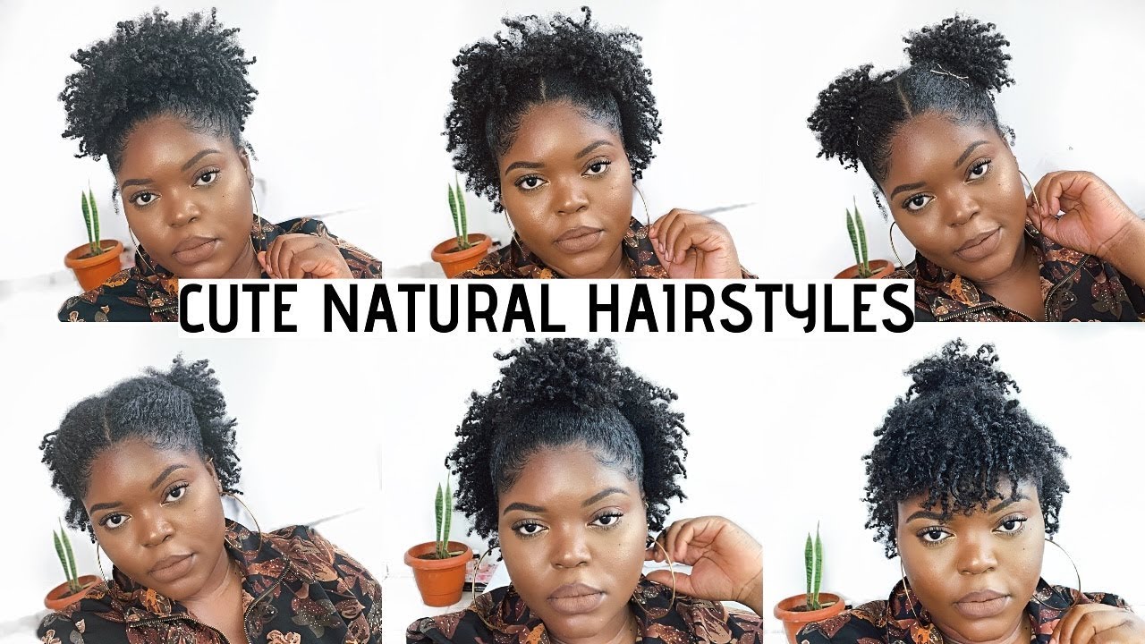 6 Super Cute Hairstyles For Short Natural Hair 4c 4b 4a Youtube