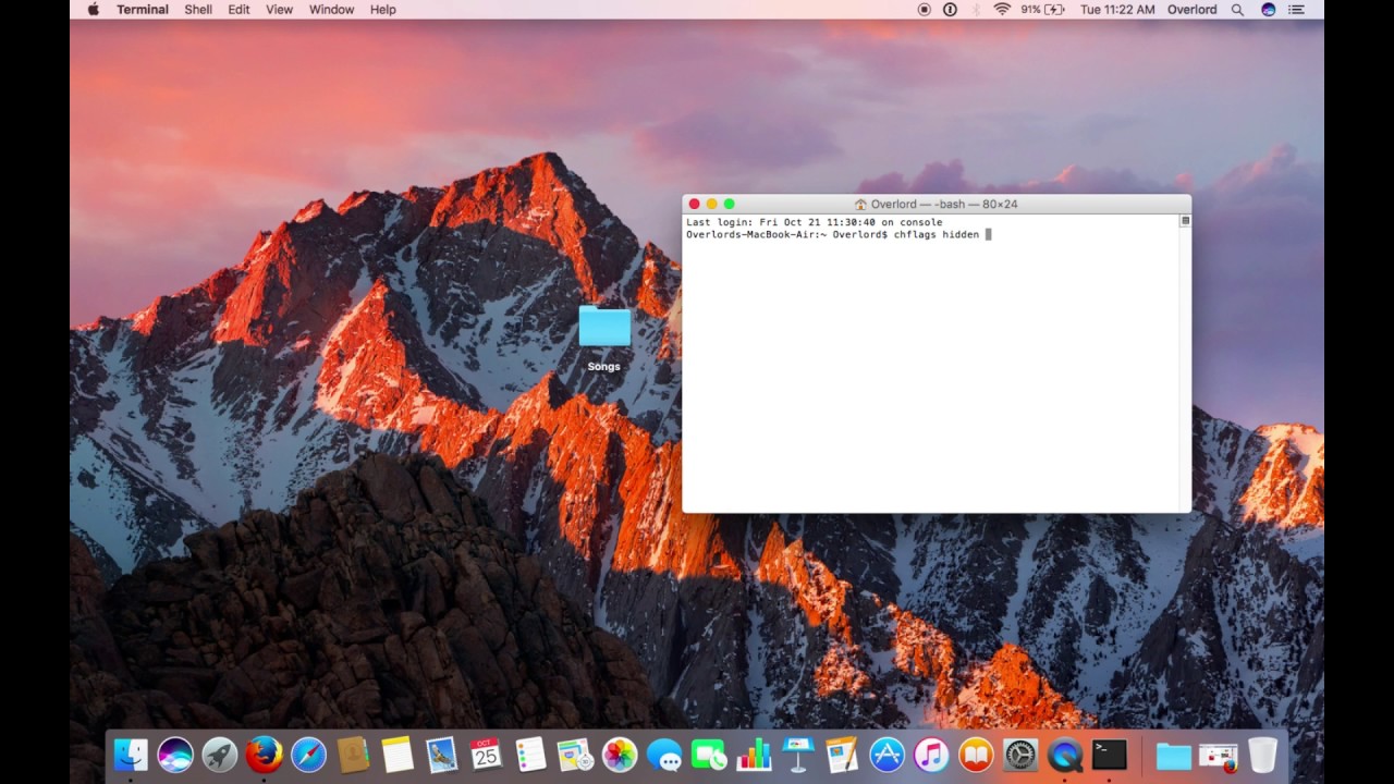 Tutorial : How To Hide/Unhide any folder in Mac OS - YouTube