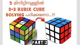 3×3 Rubix cube solving|Malayalam tutorial|part2