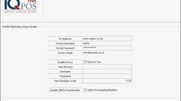 IQ POS   Utilities   Module Parameters   Services   SMS   3   Sms   Mod Par   Setup