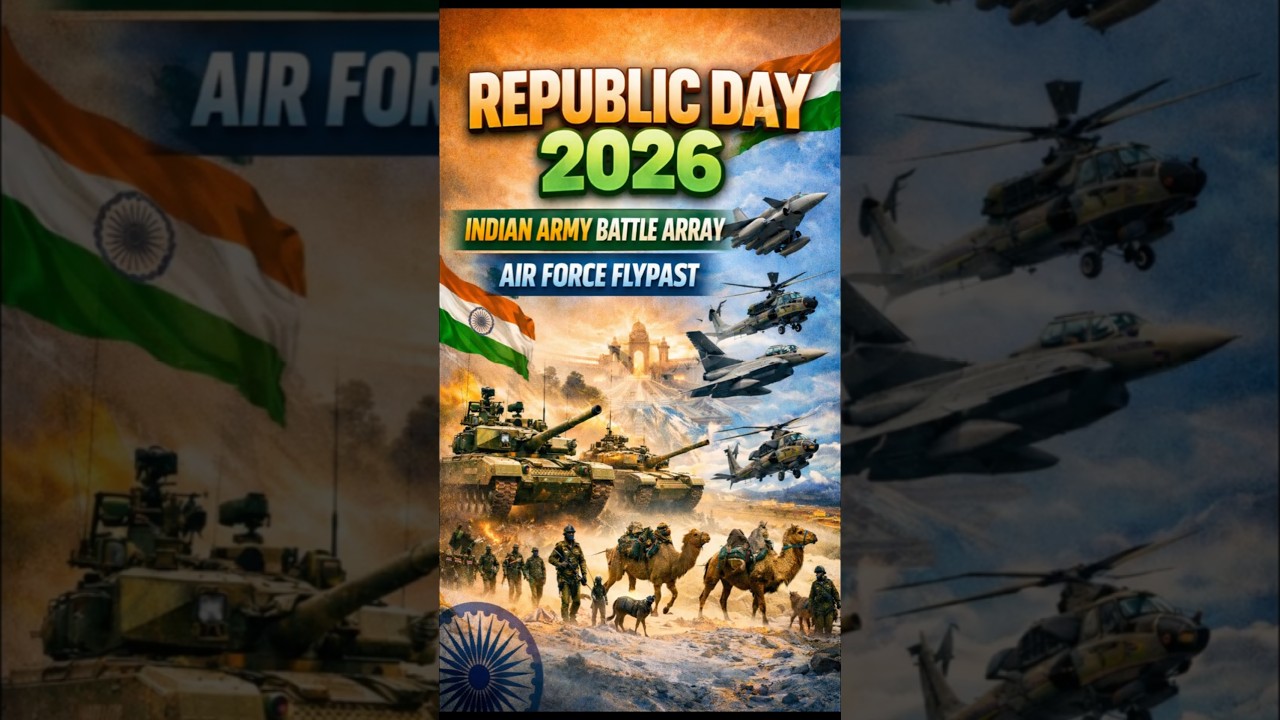 Republic Day 2026 🇮🇳 | Army Battle Array & Air Force Flypast | 