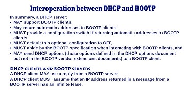 DHCP and BOOTP - Interoperation