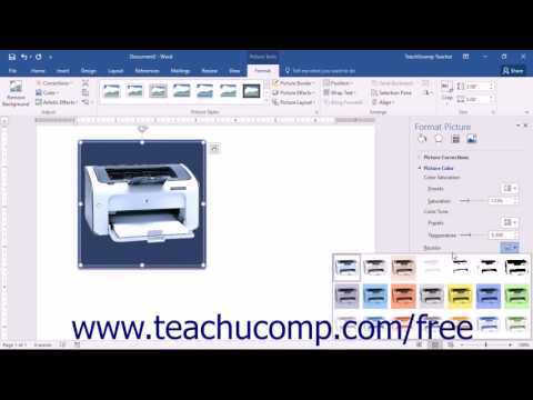 Word 2016 Tutorial Picture Settings Microsoft Trianing