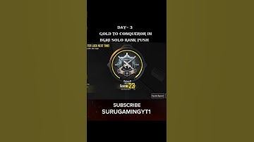 DAY- 3 GOLD TO CONQUEROR IN BGMI SOLO RANK PUSH #bgmi