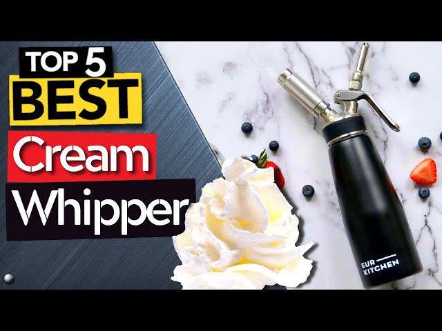 Professional Whipped-Cream Dispenser - Highly Durable Aluminum Whipper, 3  Various Stainless Culinary Decorating Nozzles and 1 Brush - Whip-Cream