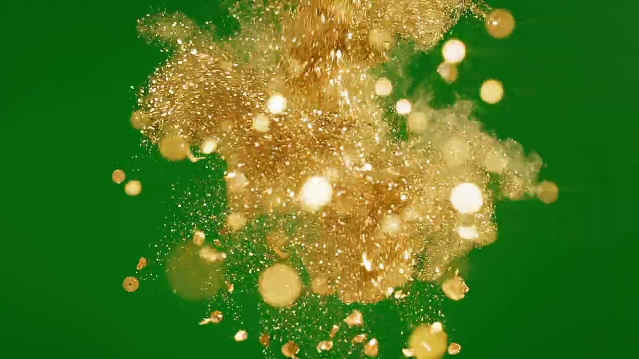 Gold Dust Particles Green Screen top to bottamslow coming  -01