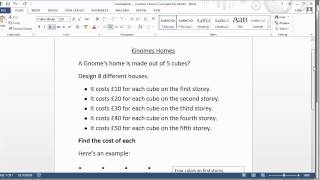 Maths ROTW 32 - Gnomes Homes