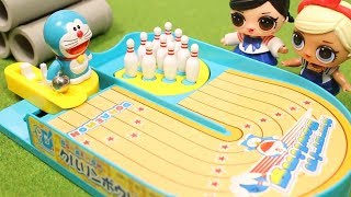 Doraemon Bowling with LOL Surprise Dolls | ドラえもん クルリンボーリング おもちゃ  fromegg