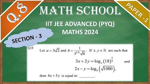 JEE Advanced 2024 Math solution (Q8) | IIT JEE (PYQ) | #jeeadvanced2024 #iitjeepyq #mathschool #math