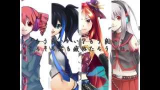 UTAU 4 "Teto, Ritsu, Ruko and Tei" - Rolling Girl