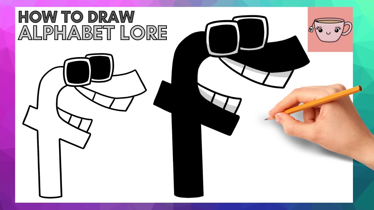 How To Draw Alphabet Lore - Lowercase Letter F  Cute Easy Step By Step  Drawing Tutorial 