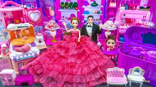 20 Minutes Satisfying Unboxing Barbie Doll Princess Royal Wedding Bedroom,Kitchen Playset Review Toy