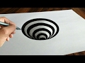 Very easy 3d trick art how to draw a round hole on paper