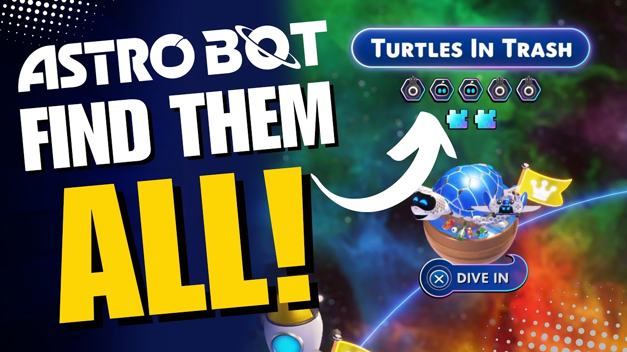 🤖 Find All Collectibles! - Astro Bot Turtles In Trash 100% Guide - YouTube