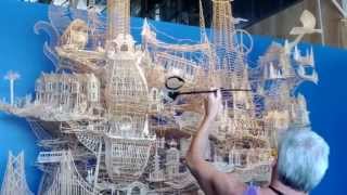 San  francisco exploratorium chopstick castle ping pong ball by Scott Weaver