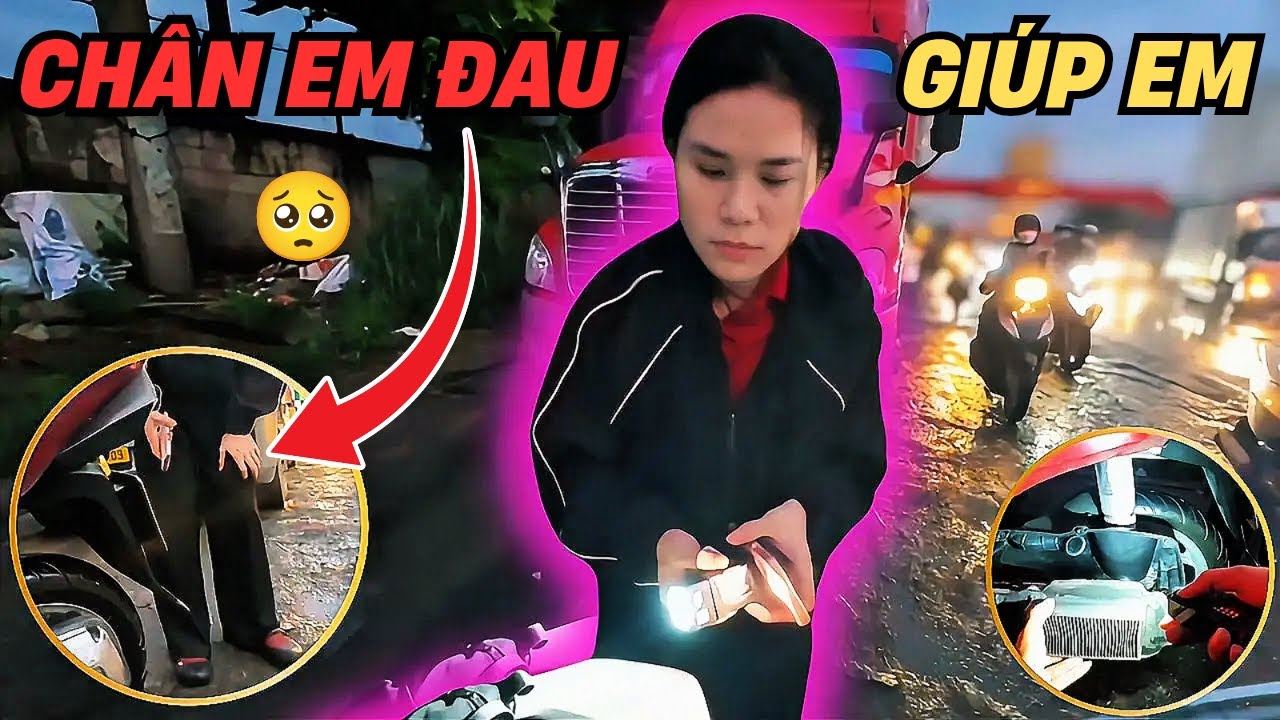 Em gái bị ngã, xe đè lên chân.... xe tải vừa tới. Nghe mà thương!