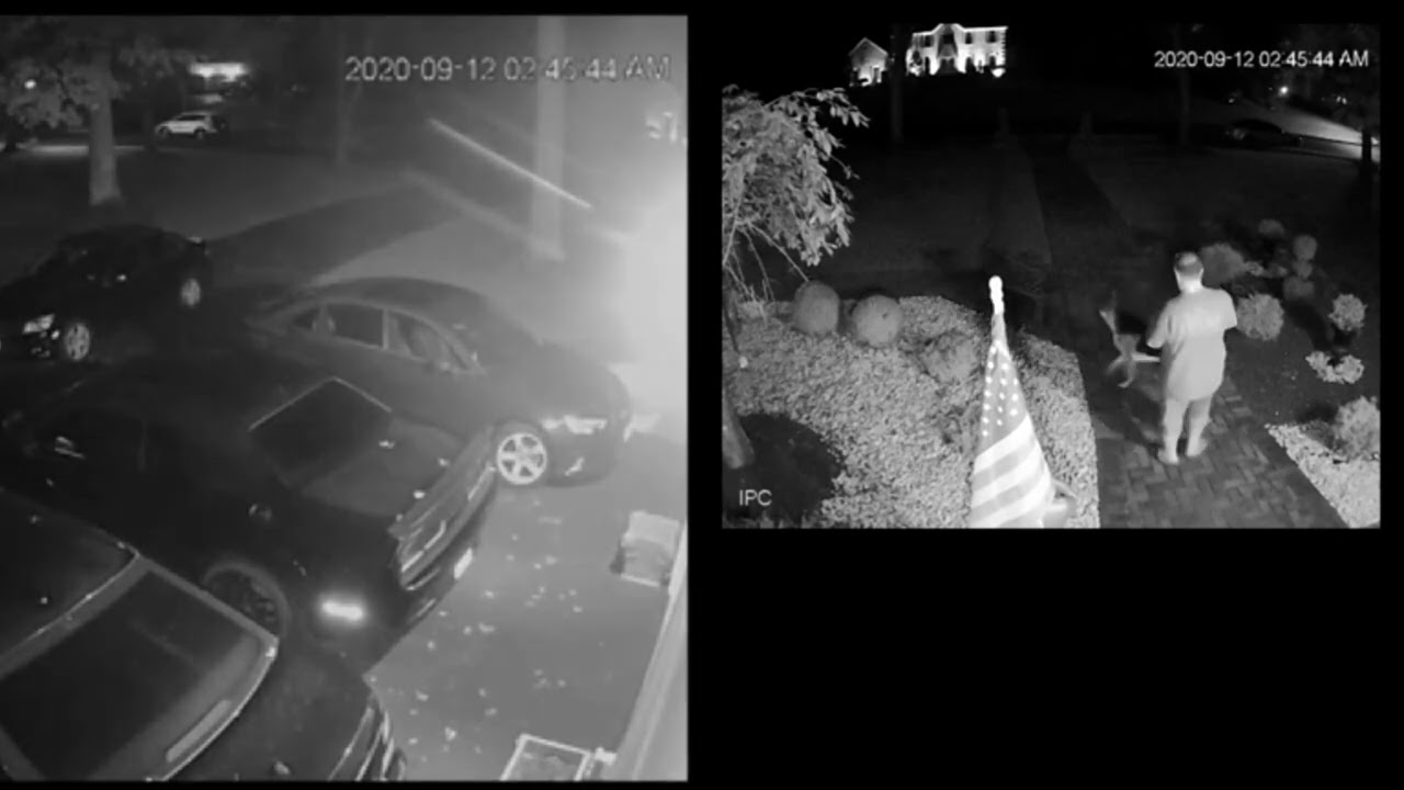They picked the wrong house !!! ... Car thieves caught in the act ...
