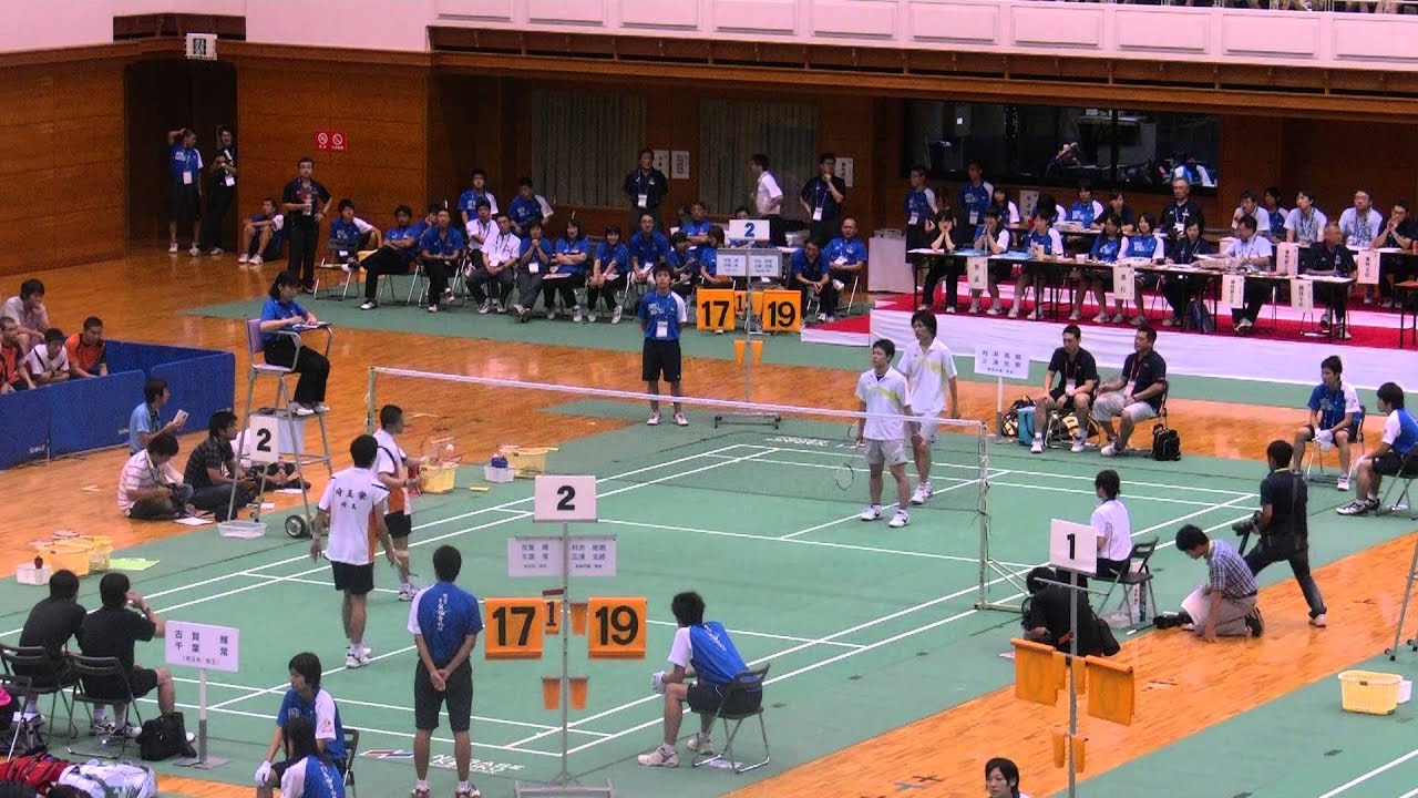 バドミントン　インターハイ　2011　男子ダブルス準決勝　古賀／千葉vs村井／三浦