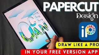 How to make Quick PaperCut Design Art, Beginners IBIS PAINT X tutorial, Abstract paper cut Effect screenshot 3