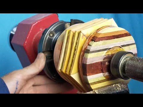 Warna Warni Kayu Ini Diubah Menjadi Lampu Meja 🌈 ( pelangi ) - bubut kayu