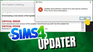 Como resolver CRITICAL ERROR do THE SIMS 4 UPDATER | Atualizado 2024