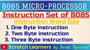 8085 Instruction Word Size|1 byte instruction in 8085|Two byte instruction in 8085|Instruction set