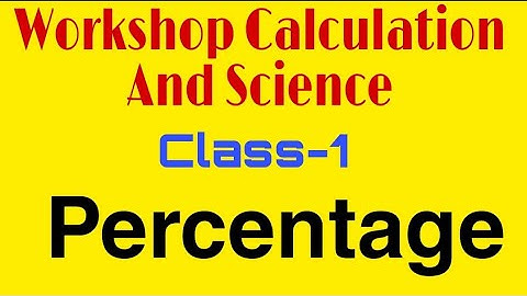 Percentage Class-1 Workshop Calculation And Science
