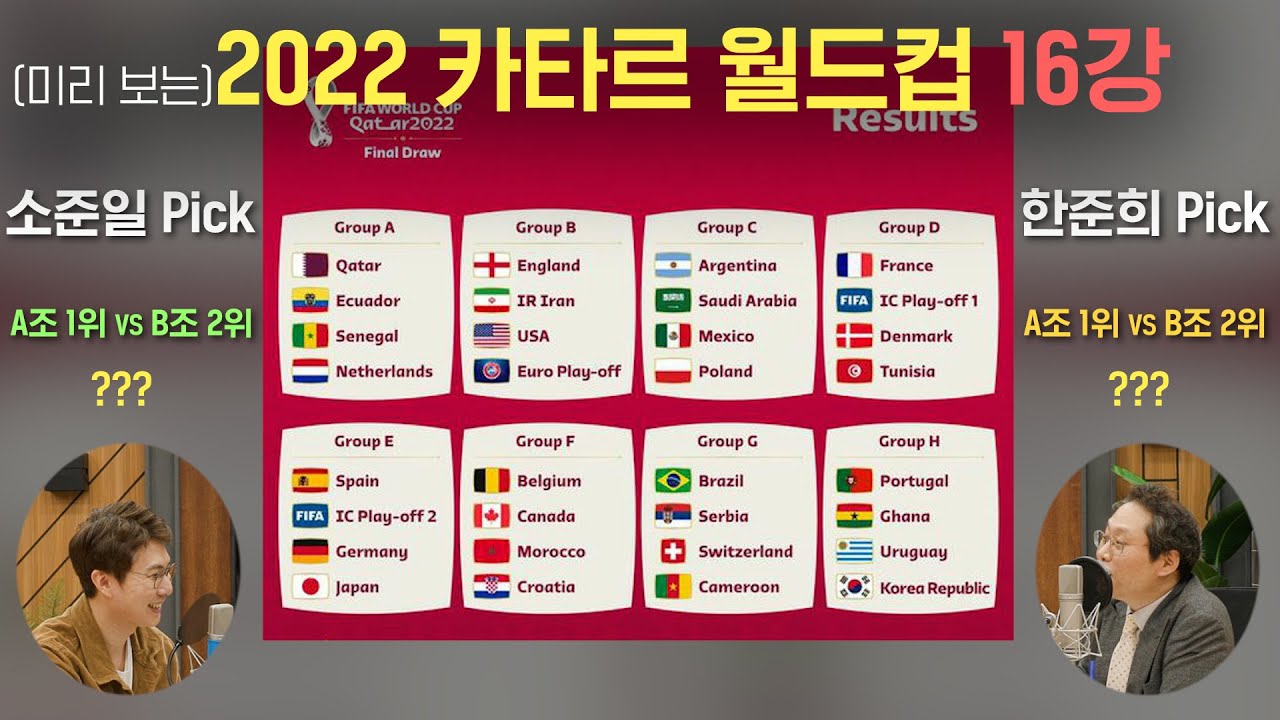 [축구축구] 2022 카타르 월드컵 16강 예상 대진표