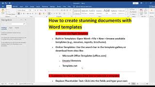 How to create stunning documents with Word templates