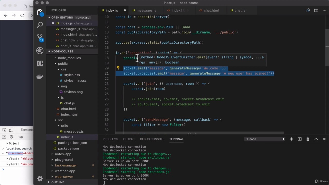 17_17 Socket io Rooms YouTube