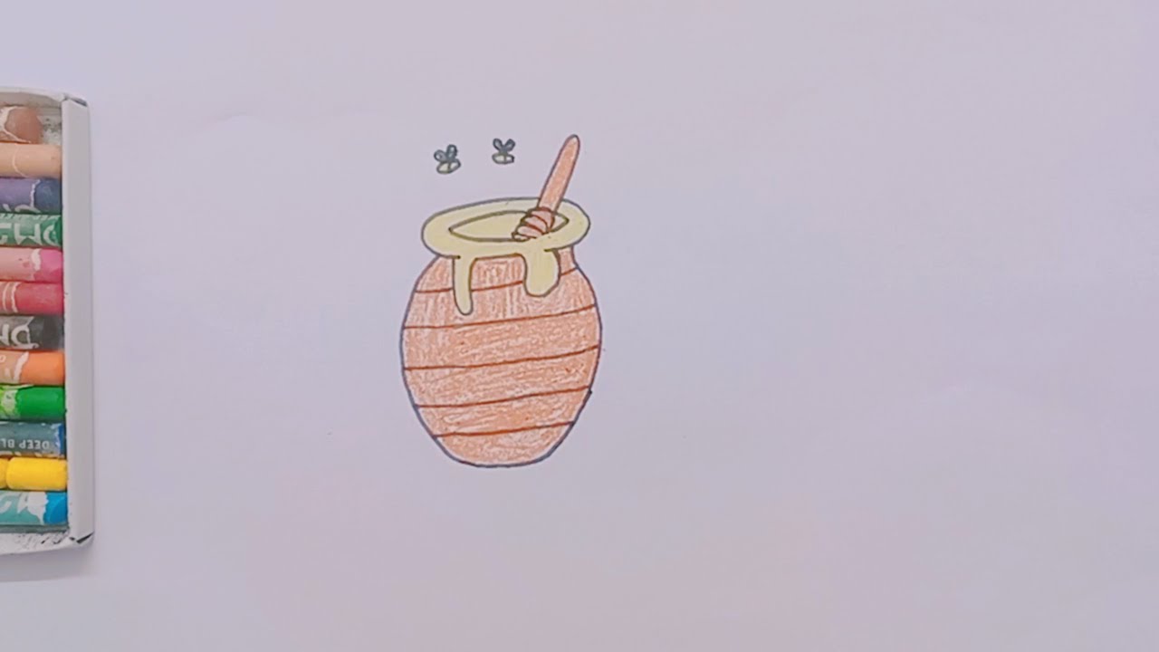 How To Draw A Honey 🍯 | Easy Drawing Practice And Coloring For Kids