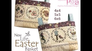 Sweet Pea Easter Basket March sew-a-long in the hoop, machine embroidery