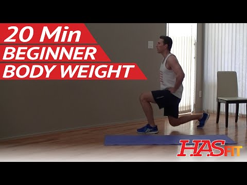 20 Min Beginner Body Weight Workout at Home - Easy Workouts without Weights - Bodyweight Exercises