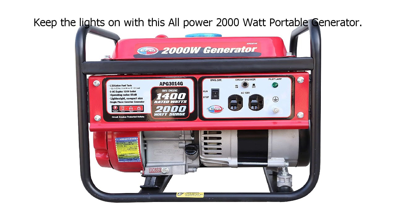 Special Discount on All Power America APG3014G 2000 Watt Portable Generator, Gas Powered for H