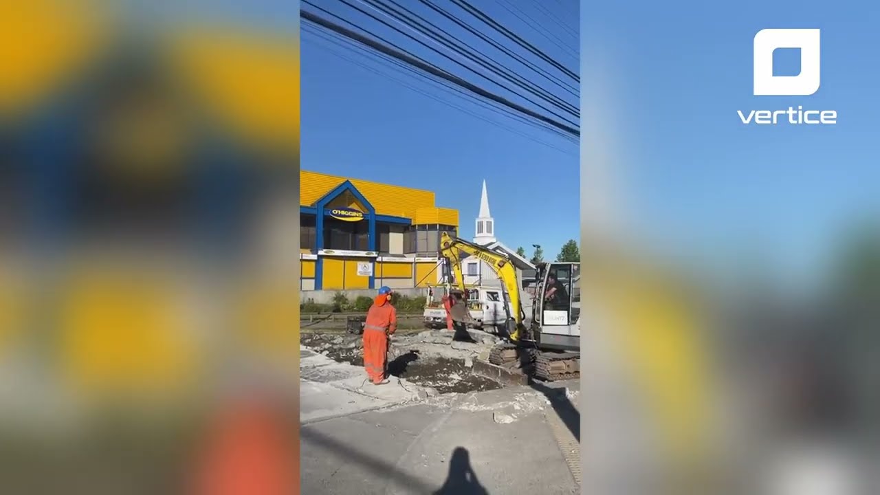 ¡Pavimento explota por el calor en Castro! Emergencia en calles céntricas